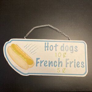 Wooden Hot Dog & French Fries Sign